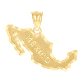 14kt Yellow Gold Mens Mexico Map Country Charm Pendant